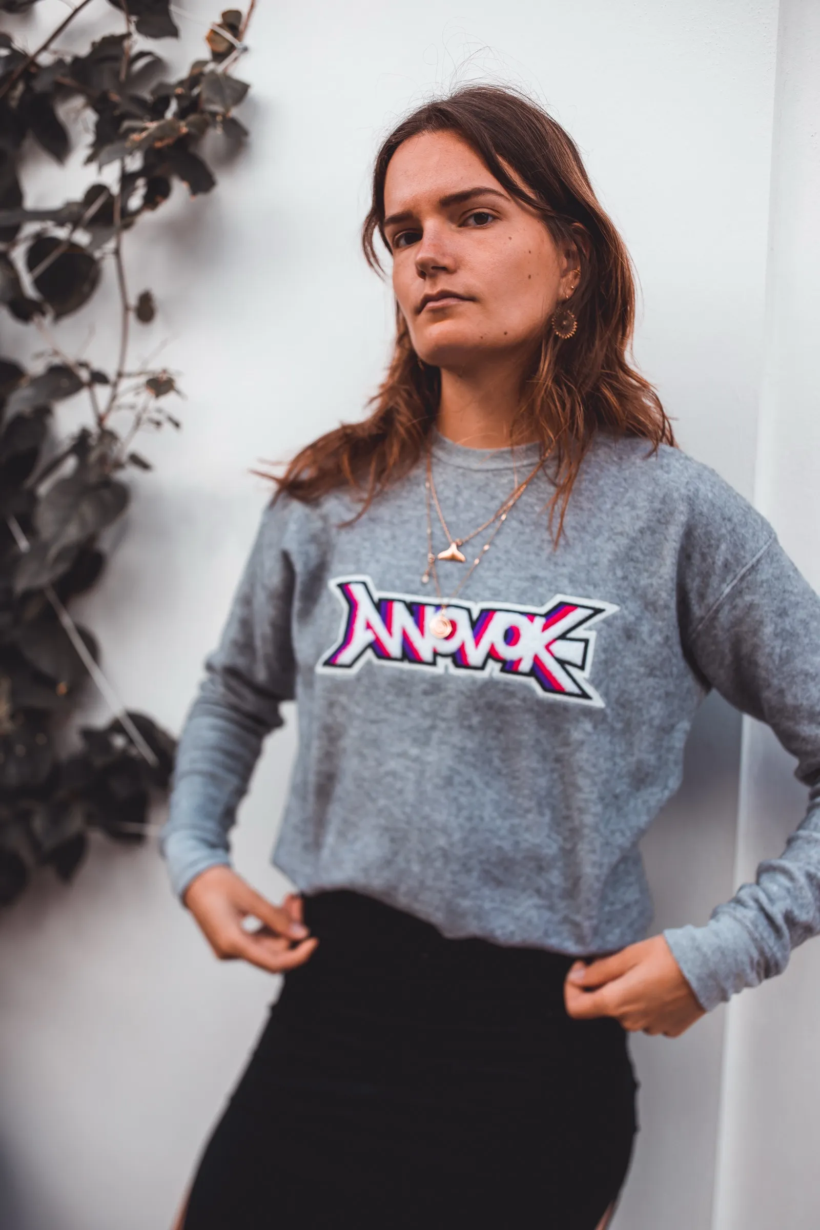Innovoke Fuzzy Grey Crew, from the lifestyle shoot