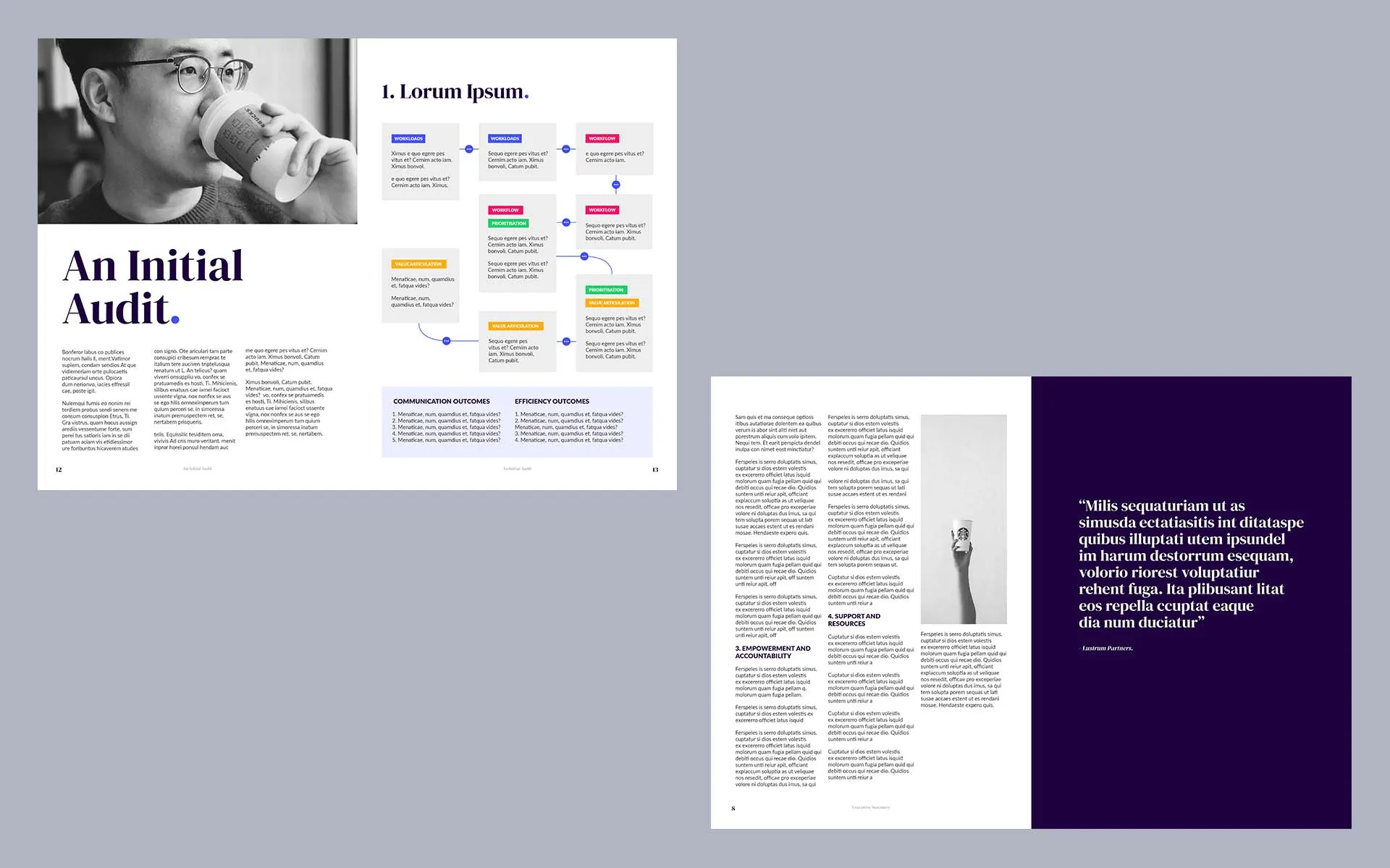 Lustrum Partners report pages: “An Initial Audit”