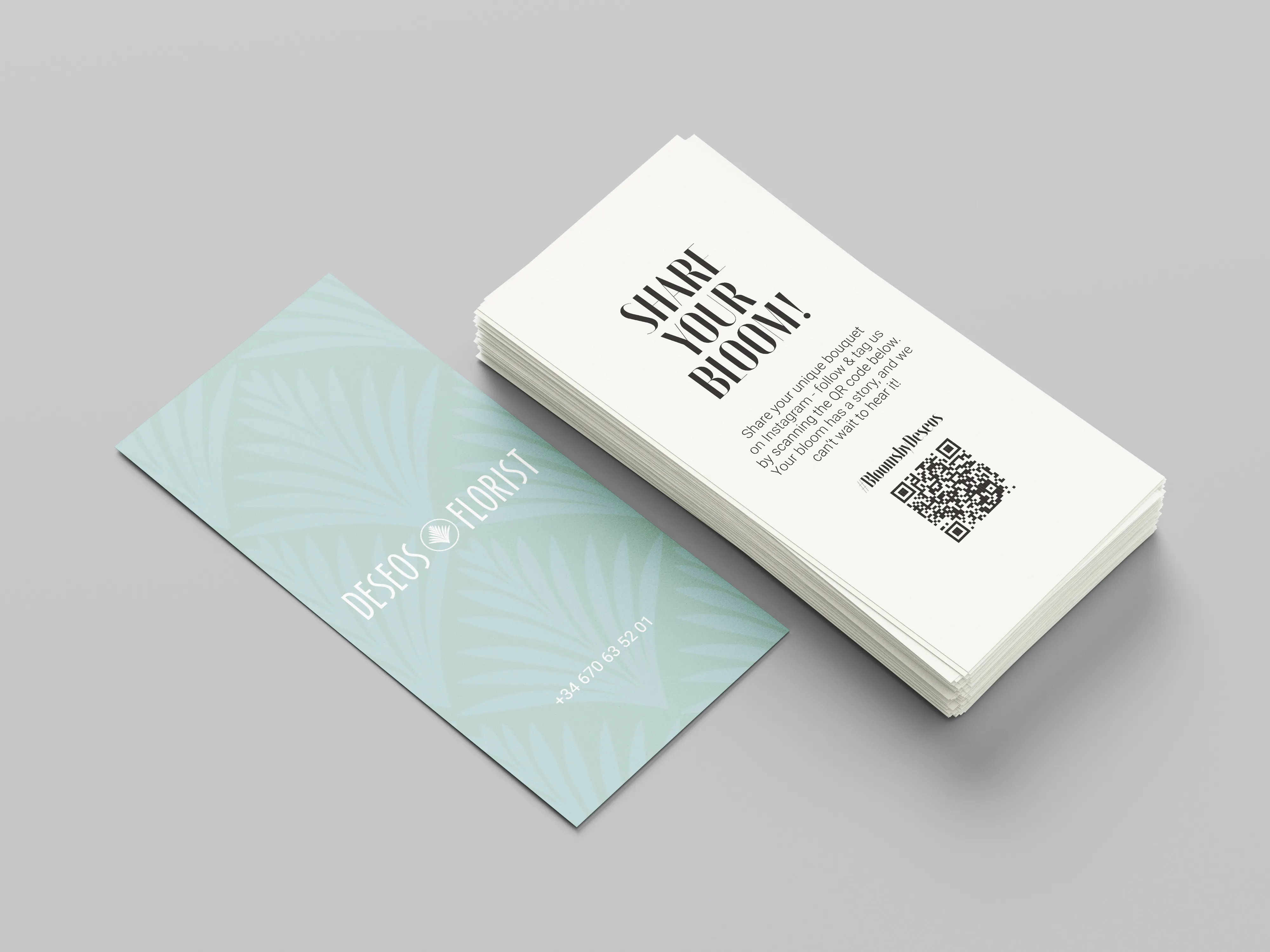 Deseos Florist cards: “Share your bloom!”