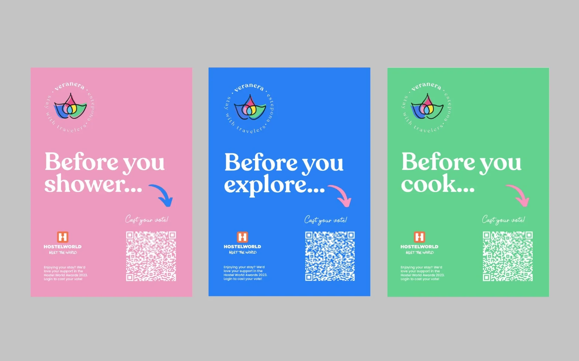Veranera “Before you…” Hostelworld Awards flyers