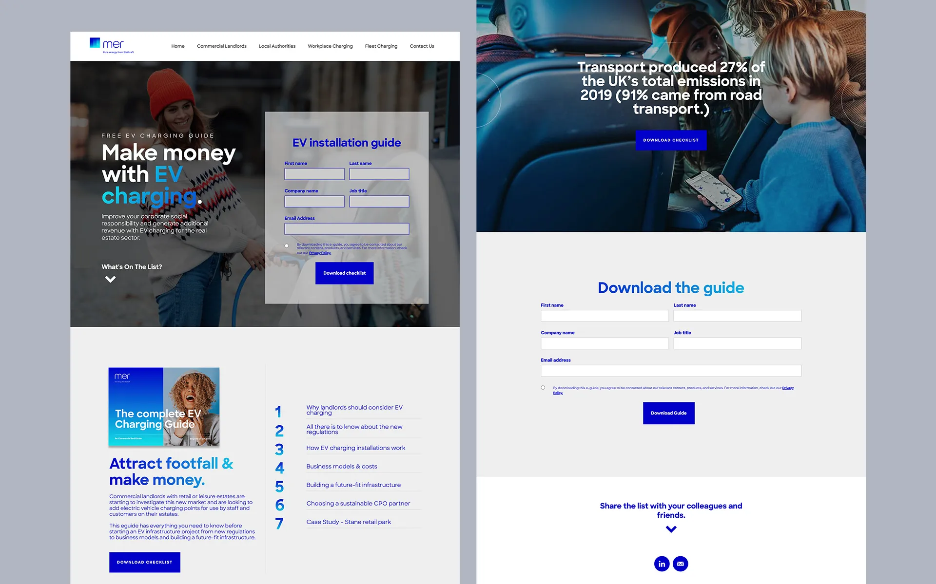 A Mer campaign landing page