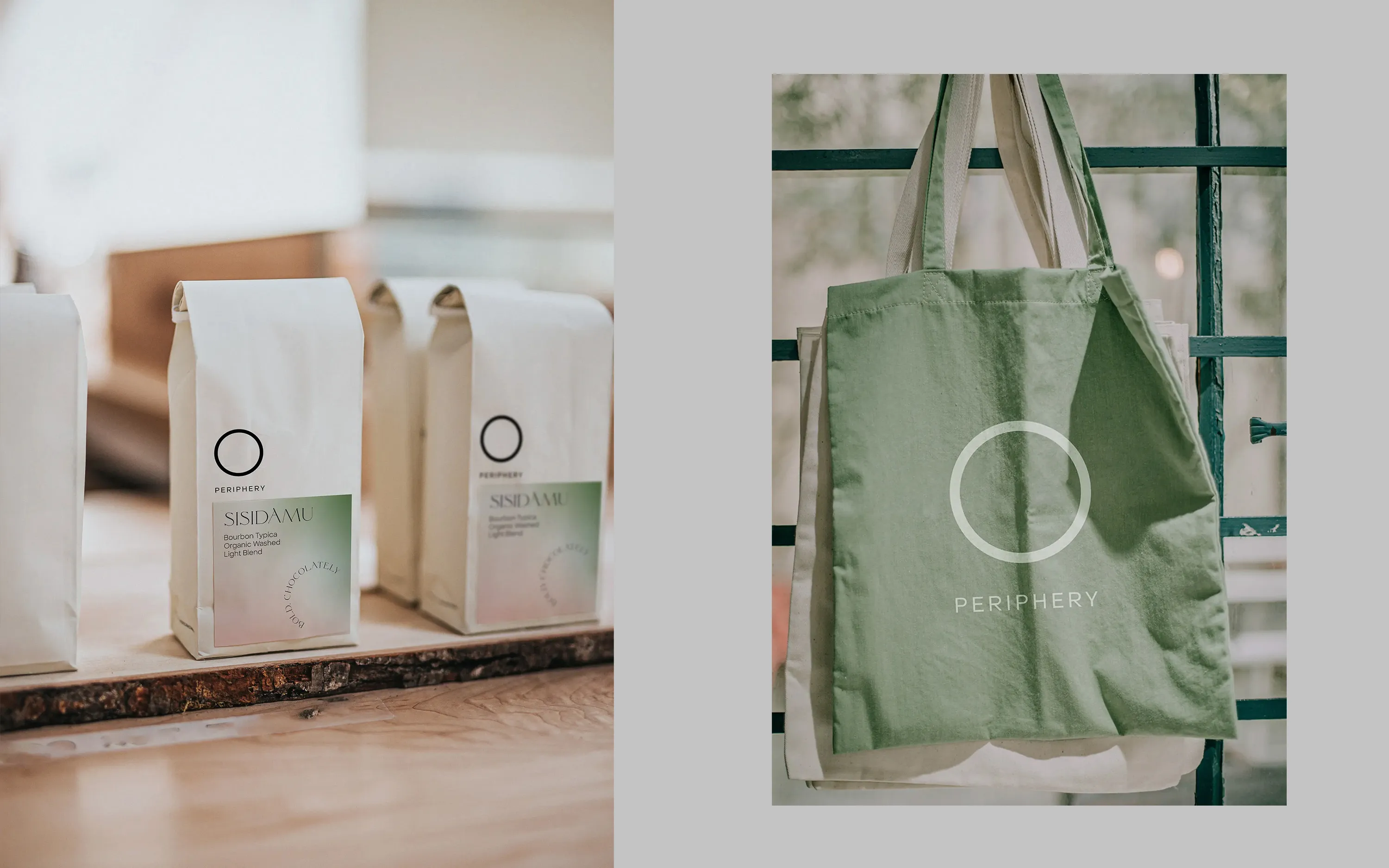 Periphery branded tote bags