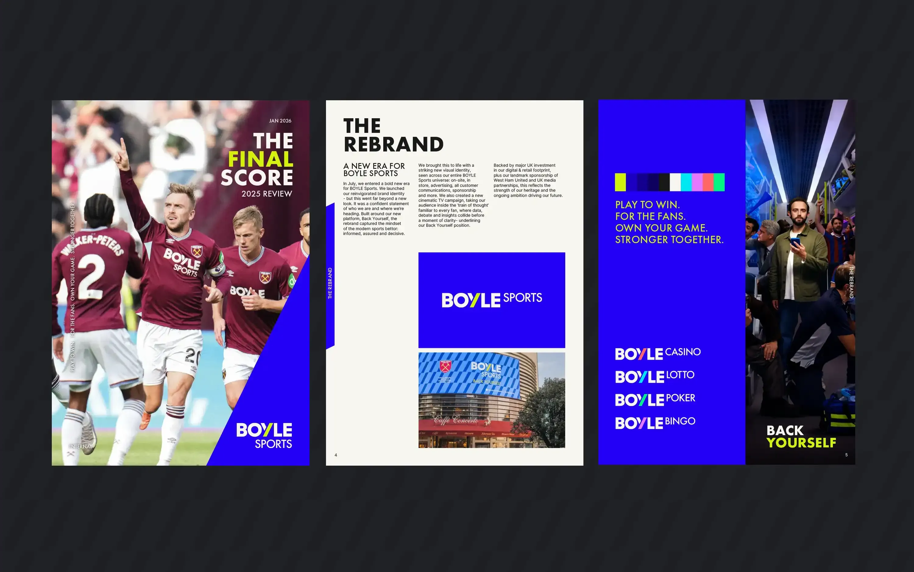 BOYLE Sports 2025 review and rebrand spreads
