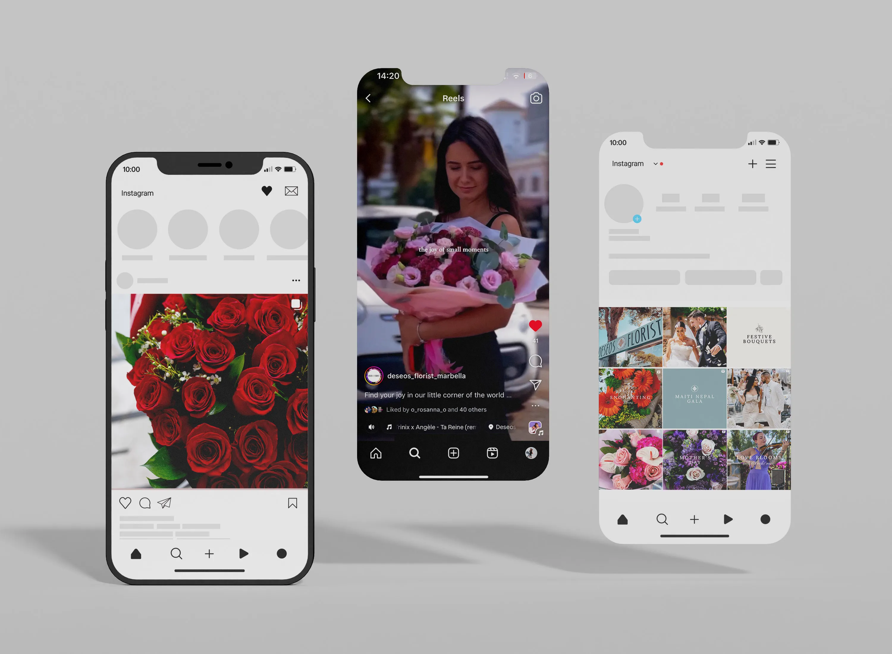 Deseos Instagram feed and posts on phones