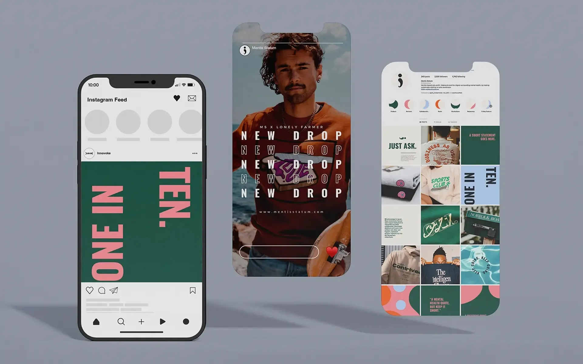 Mentis Statum social templates on phones