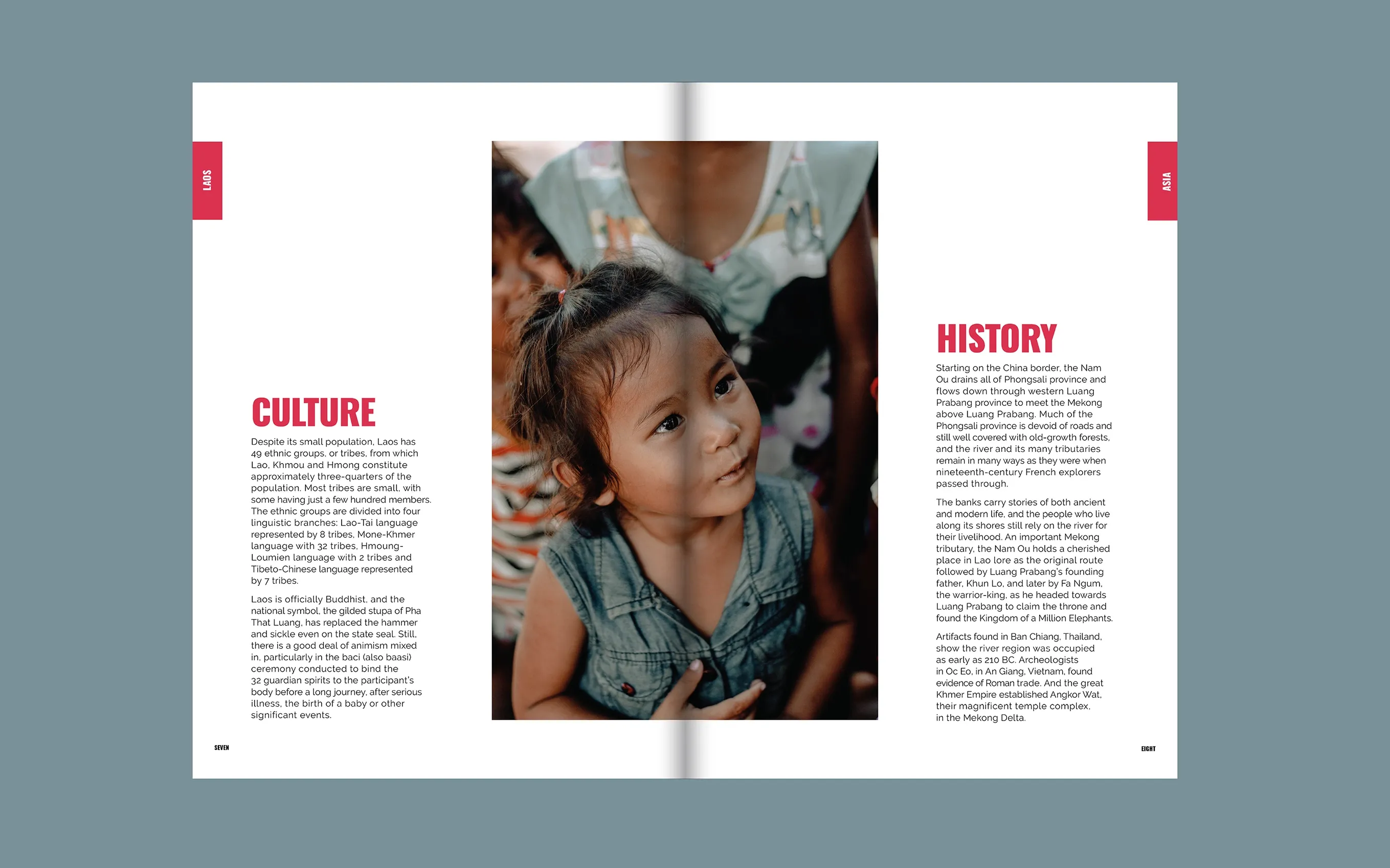 Slow Travel editorial spread with a portrait
