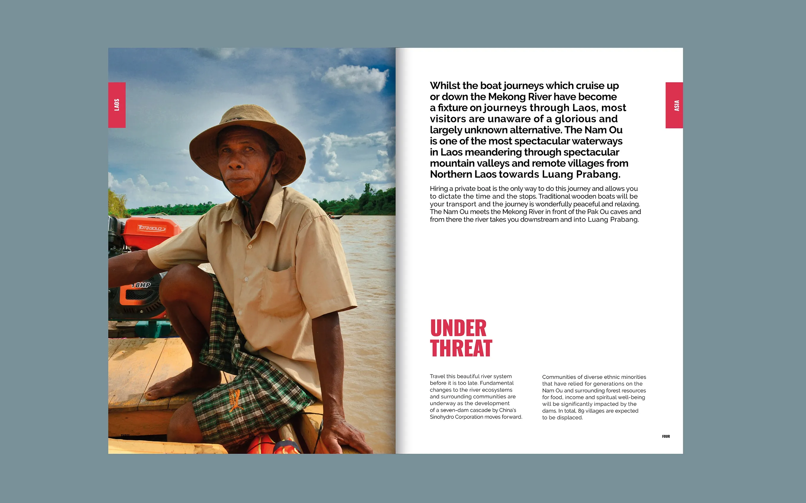 Slow Travel editorial spread featuring a traveller